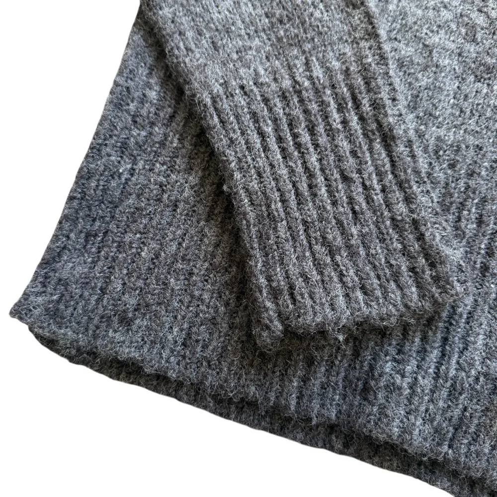 VTG Harvé Bernard Women's Gray Turtleneck Sweater L Long Sleeve Knit Casual Wool